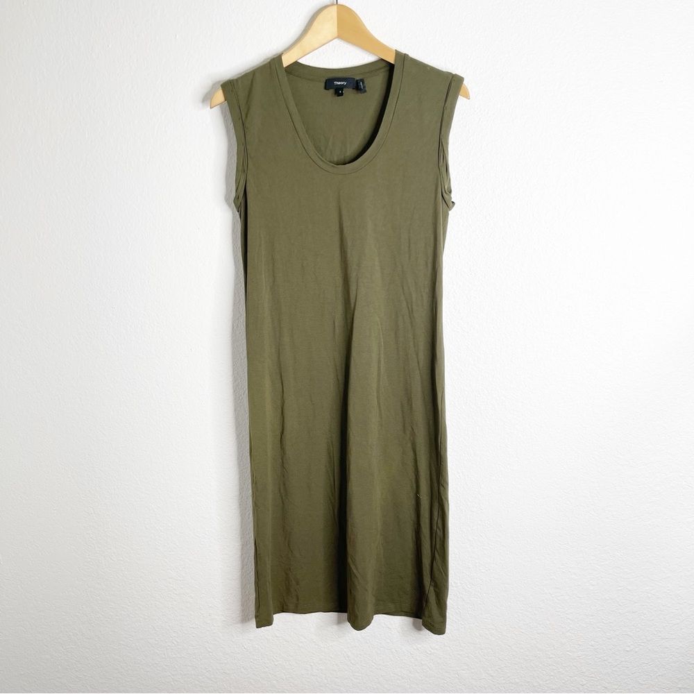 Theory Green‎ Midi Tank Dress Size Small